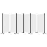 6-Panel Room Divider White 520x180 cm Fabric