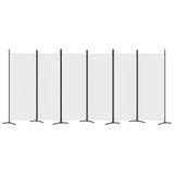 6-Panel Room Divider White 520x180 cm Fabric - Top-Down View