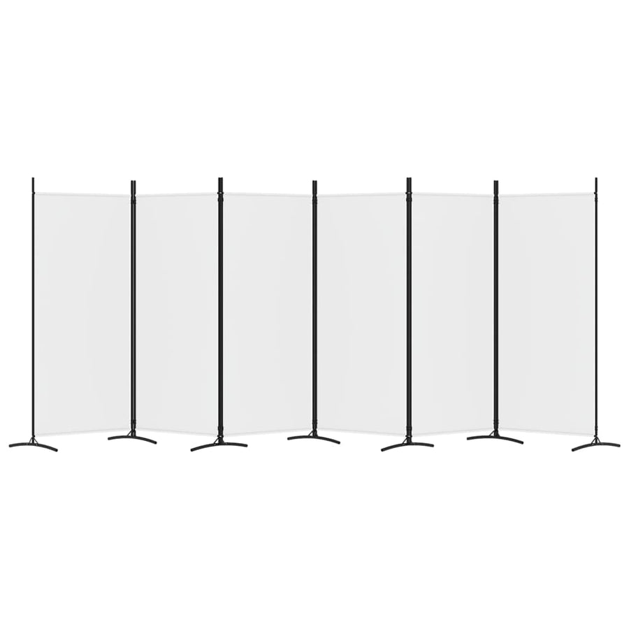 6-Panel Room Divider White 520x180 cm Fabric