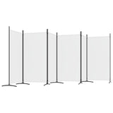 6-Panel Room Divider White 520x180 cm Fabric - 45-Degree Angle