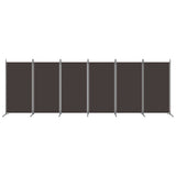 6-Panel Room Divider Brown 520x180 cm Fabric