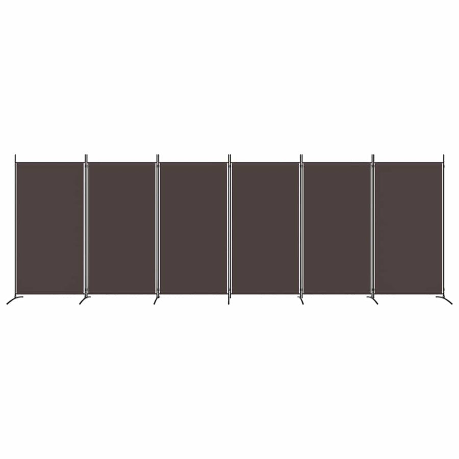 6-Panel Room Divider Brown 520x180 cm Fabric