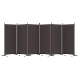 6-Panel Room Divider Brown 520x180 cm Fabric