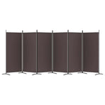 6-Panel Room Divider Brown 520x180 cm Fabric