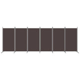 6-Panel Room Divider Brown 520x180 cm Fabric