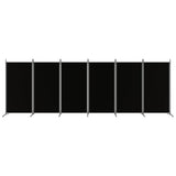 6-Panel Room Divider Black 520x180 cm Fabric