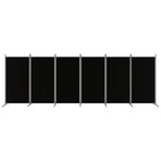 6-Panel Room Divider Black 520x180 cm Fabric