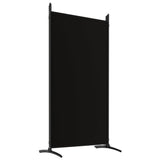 6-Panel Room Divider Black 520x180 cm Fabric - Rear View