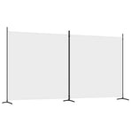 2-Panel Room Divider White 348x180 cm Fabric
