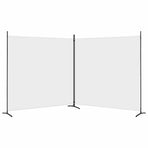 2-Panel Room Divider White 348x180 cm Fabric
