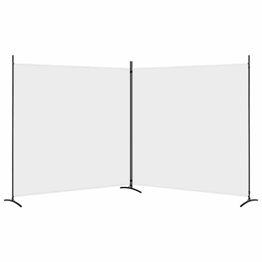 2-Panel Room Divider White 348x180 cm Fabric