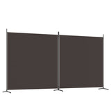 2-Panel Room Divider Brown 348x180 cm Fabric - Front View