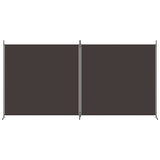 2-Panel Room Divider Brown 348x180 cm Fabric