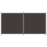2-Panel Room Divider Brown 348x180 cm Fabric - Side View