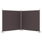 2-Panel Room Divider Brown 348x180 cm Fabric