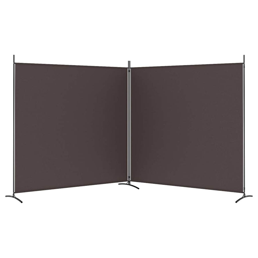 2-Panel Room Divider Brown 348x180 cm Fabric