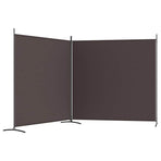 2-Panel Room Divider Brown 348x180 cm Fabric