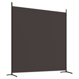 2-Panel Room Divider Brown 348x180 cm Fabric - Rear View