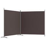 2-Panel Room Divider Brown 348x180 cm Fabric - Side View