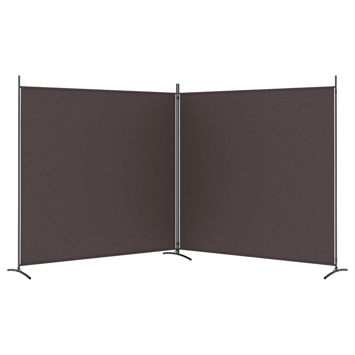 2-Panel Room Divider Brown 348x180 cm Fabric