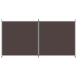2-Panel Room Divider Brown 348x180 cm Fabric