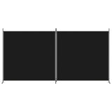2-Panel Room Divider Black 348x180 cm Fabric - Side View