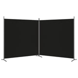2-Panel Room Divider Black 348x180 cm Fabric