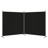 2-Panel Room Divider Black 348x180 cm Fabric - Top-Down View