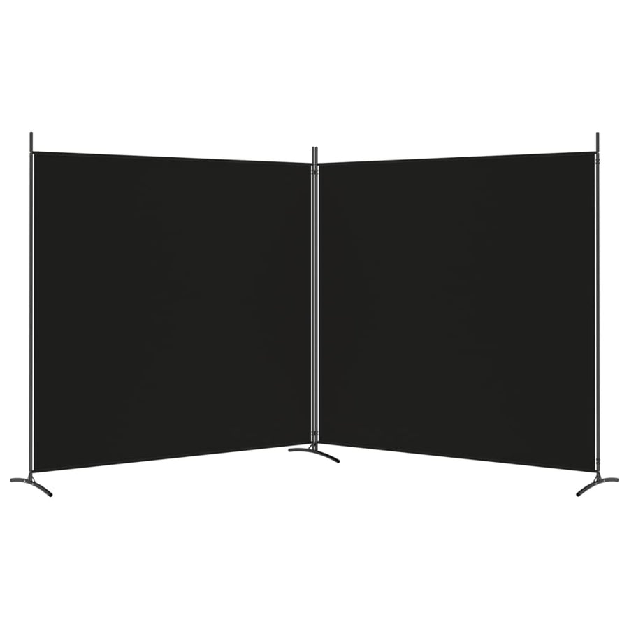 2-Panel Room Divider Black 348x180 cm Fabric