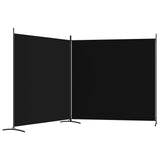 2-Panel Room Divider Black 348x180 cm Fabric