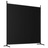 2-Panel Room Divider Black 348x180 cm Fabric - Rear View