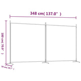 2-Panel Room Divider Black 348x180 cm Fabric - Low Angle