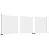 3-Panel Room Divider White 525x180 cm Fabric - Front View