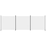 3-Panel Room Divider White 525x180 cm Fabric - Side View