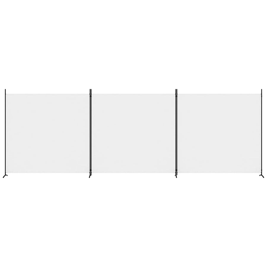3-Panel Room Divider White 525x180 cm Fabric