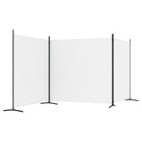 3-Panel Room Divider White 525x180 cm Fabric - 45-Degree Angle