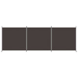 3-Panel Room Divider Brown 525x180 cm Fabric