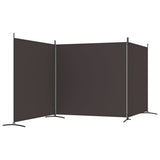3-Panel Room Divider Brown 525x180 cm Fabric