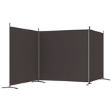 3-Panel Room Divider Brown 525x180 cm Fabric - 45-Degree Angle