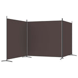 3-Panel Room Divider Brown 525x180 cm Fabric - Top-Down View