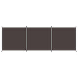 3-Panel Room Divider Brown 525x180 cm Fabric