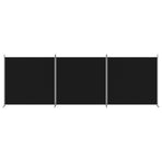 3-Panel Room Divider Black 525x180 cm Fabric