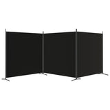 3-Panel Room Divider Black 525x180 cm Fabric - Top-Down View