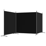 3-Panel Room Divider Black 525x180 cm Fabric