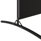 3-Panel Room Divider Black 525x180 cm Fabric - Close-Up Angle
