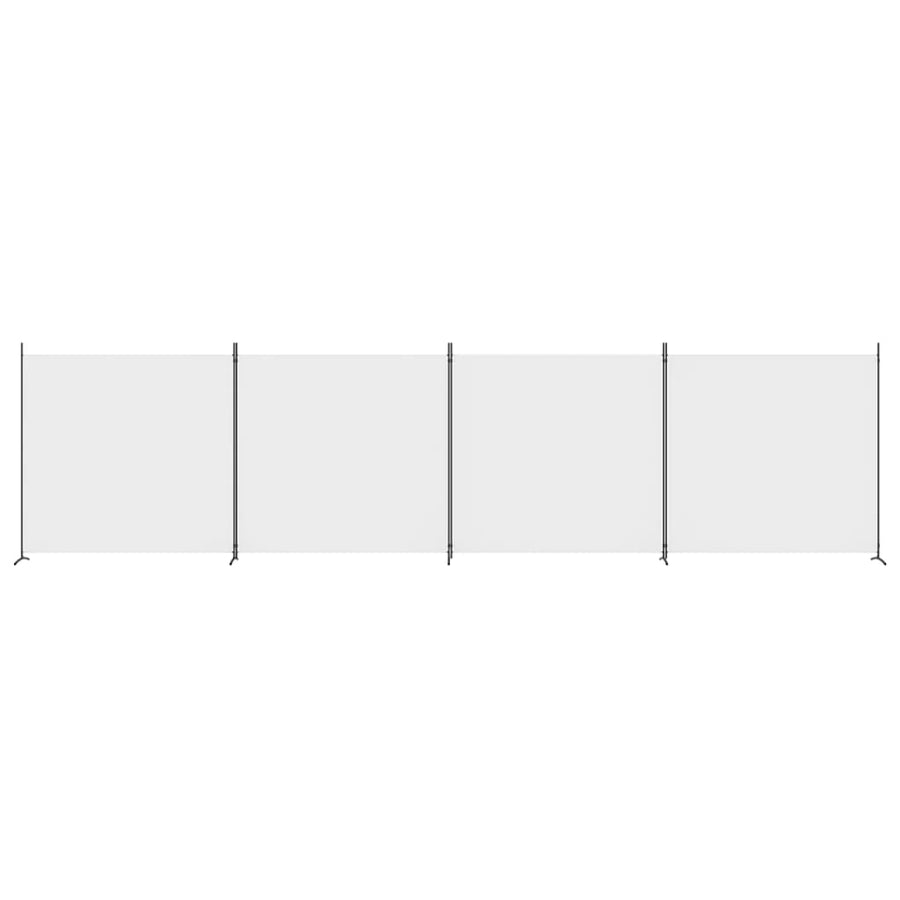 4-Panel Room Divider White 698x180 cm Fabric
