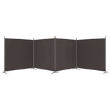 4-Panel Room Divider Brown 698x180 cm Fabric