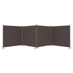 4-Panel Room Divider Brown 698x180 cm Fabric