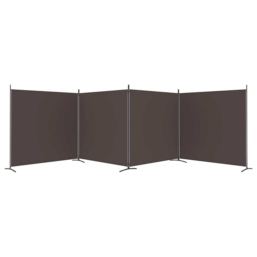4-Panel Room Divider Brown 698x180 cm Fabric