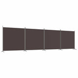 4-Panel Room Divider Brown 698x180 cm Fabric - Front View
